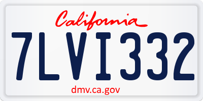 CA license plate 7LVI332