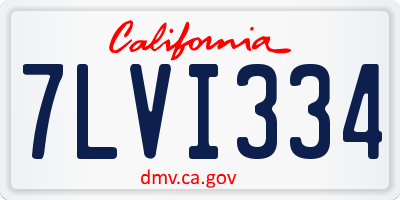 CA license plate 7LVI334