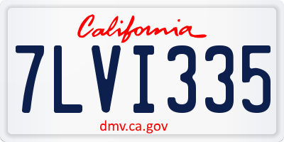 CA license plate 7LVI335