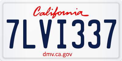 CA license plate 7LVI337