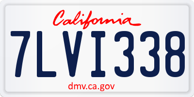 CA license plate 7LVI338