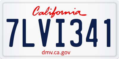 CA license plate 7LVI341