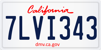 CA license plate 7LVI343