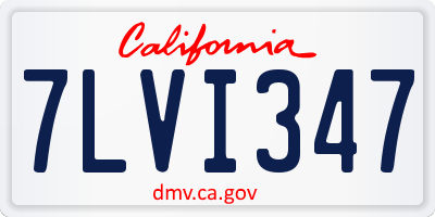CA license plate 7LVI347