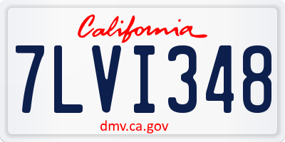 CA license plate 7LVI348