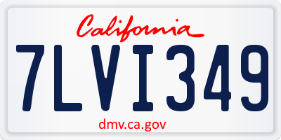 CA license plate 7LVI349