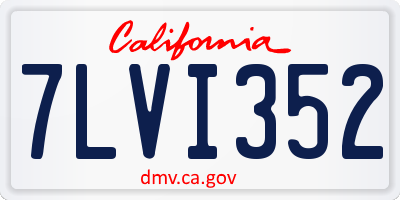 CA license plate 7LVI352