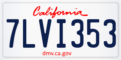 CA license plate 7LVI353
