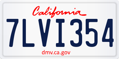CA license plate 7LVI354