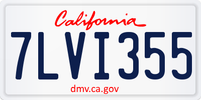 CA license plate 7LVI355