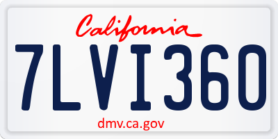 CA license plate 7LVI360