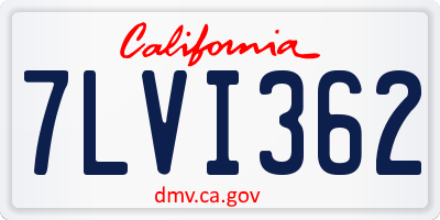 CA license plate 7LVI362
