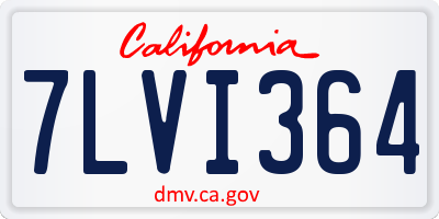 CA license plate 7LVI364