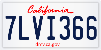 CA license plate 7LVI366
