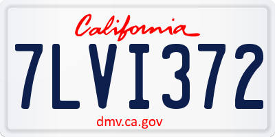 CA license plate 7LVI372