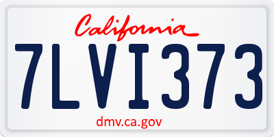 CA license plate 7LVI373