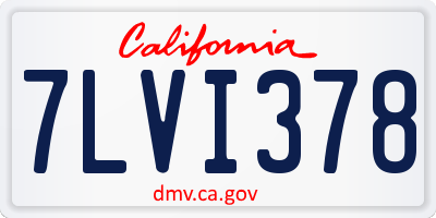 CA license plate 7LVI378