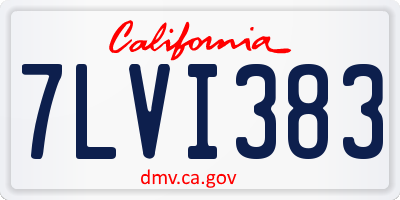 CA license plate 7LVI383