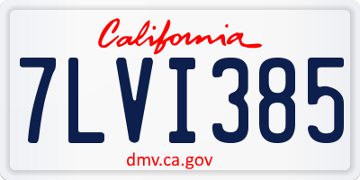 CA license plate 7LVI385