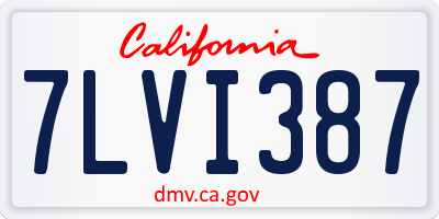 CA license plate 7LVI387