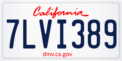 CA license plate 7LVI389