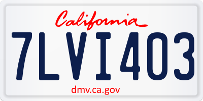 CA license plate 7LVI403