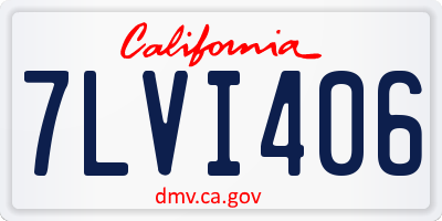 CA license plate 7LVI406