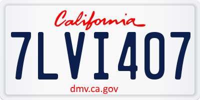 CA license plate 7LVI407