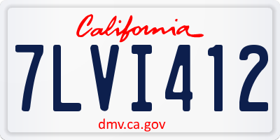 CA license plate 7LVI412