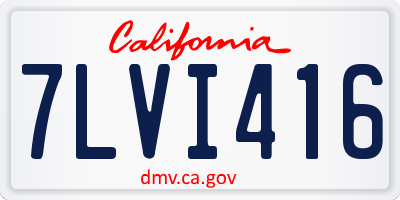 CA license plate 7LVI416