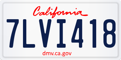 CA license plate 7LVI418