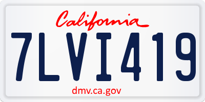 CA license plate 7LVI419