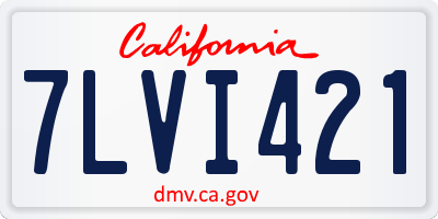 CA license plate 7LVI421