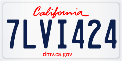 CA license plate 7LVI424