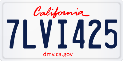 CA license plate 7LVI425