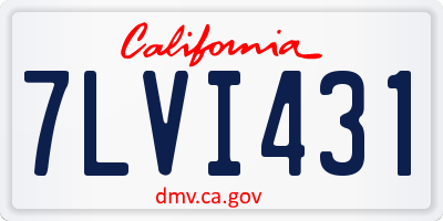CA license plate 7LVI431