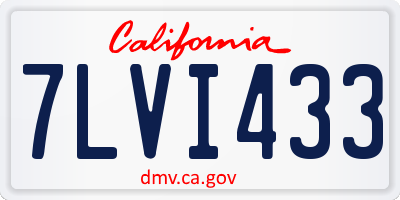 CA license plate 7LVI433