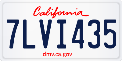 CA license plate 7LVI435