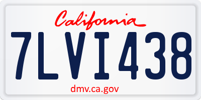 CA license plate 7LVI438