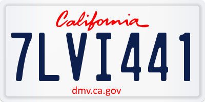CA license plate 7LVI441