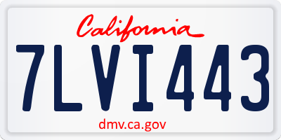 CA license plate 7LVI443