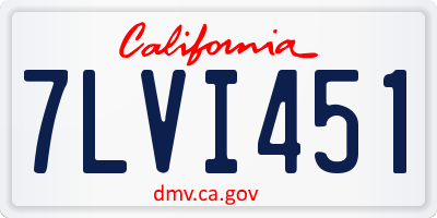 CA license plate 7LVI451