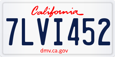 CA license plate 7LVI452