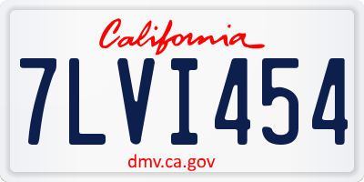 CA license plate 7LVI454