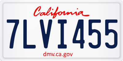 CA license plate 7LVI455