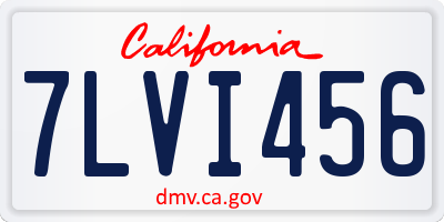 CA license plate 7LVI456