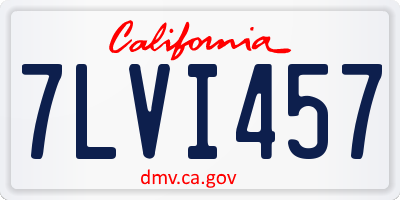 CA license plate 7LVI457