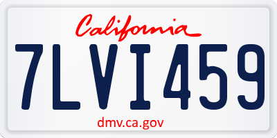 CA license plate 7LVI459