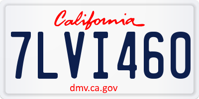 CA license plate 7LVI460