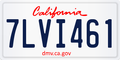 CA license plate 7LVI461